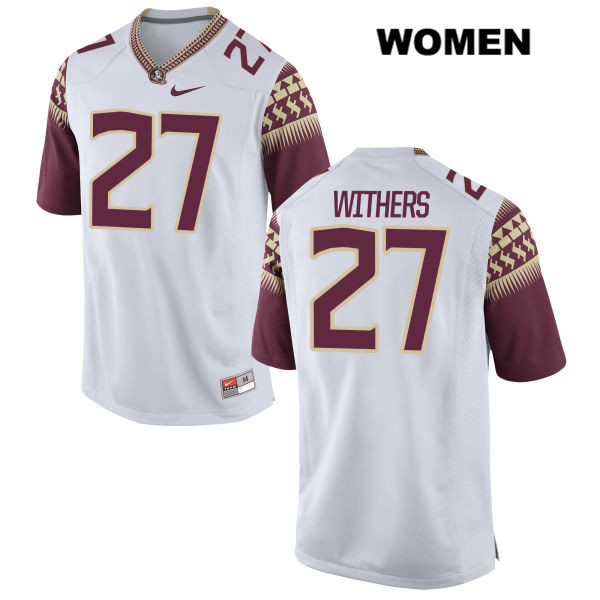 Women's NCAA Nike Florida State Seminoles #27 Tyriq Withers College White Stitched Authentic Football Jersey QWP4169ES